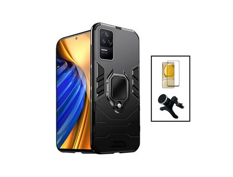 Kit Carcasa + Protector de Pantalla + Soporte para Xiaomi Poco F4 5G GIFT4ME Negro