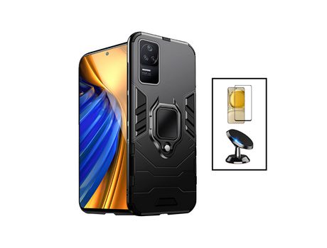 Kit Carcasa + Protector de Pantalla + Soporte para Xiaomi Poco F4 5G GIFT4ME Negro