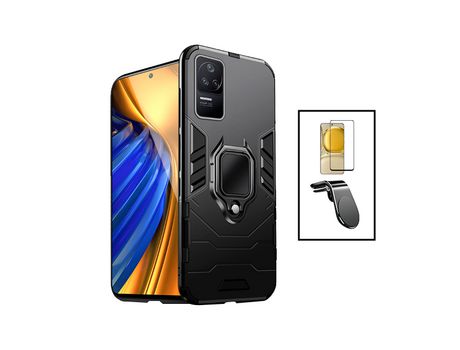 Kit Carcasa + Protector de Pantalla + Soporte para Xiaomi Poco F4 5G GIFT4ME Negro