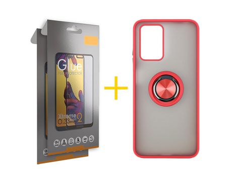 Kit Carcasa + 2 Protectores de Pantalla para Xiaomi Redmi 10 2022 SKYHE Rojo