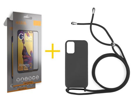 Kit Carcasa + 2 Protectores de Pantalla para Xiaomi Redmi 10 2022 ACCETEL Negro