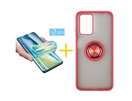 Kit Carcasa + 2 Protectores de Pantalla para Xiaomi Redmi 10 2022 SKYHE Rojo