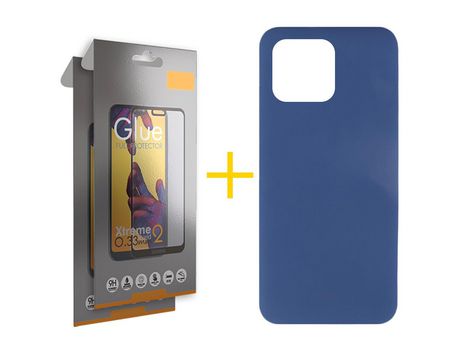 Kit Carcasa + 2 Protectores de Pantalla para Xiaomi Redmi 10 2022 SKYHE Azul