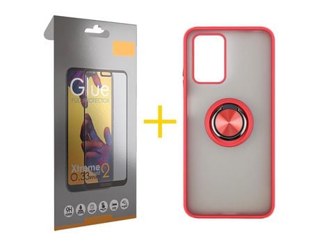 Kit Carcasa + Protector de Pantalla para Xiaomi Redmi 10 2022 SKYHE Rojo