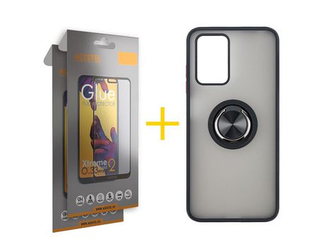 Kit Carcasa + 2 Protectores de Pantalla para Xiaomi Redmi 10 2022 ACCETEL Negro