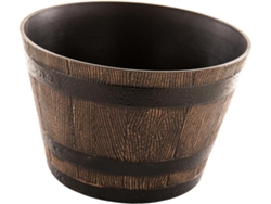 Maceta De Plástico Ligera Y Duradera Con Acabado Imitación Madera.