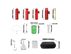 Kits de Ferramentas para Tabaco Portátil com 12 Pecas e Sacola de Armazenamento Vermelho
