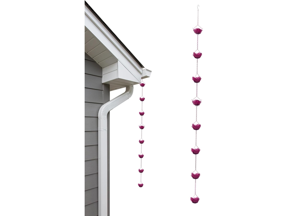 Cadenas De Lluvia Para Canalones: Cadenas De Lluvia Metálicas Con Forma De Rosa Para Uso Exterior, Herramienta Robusta,