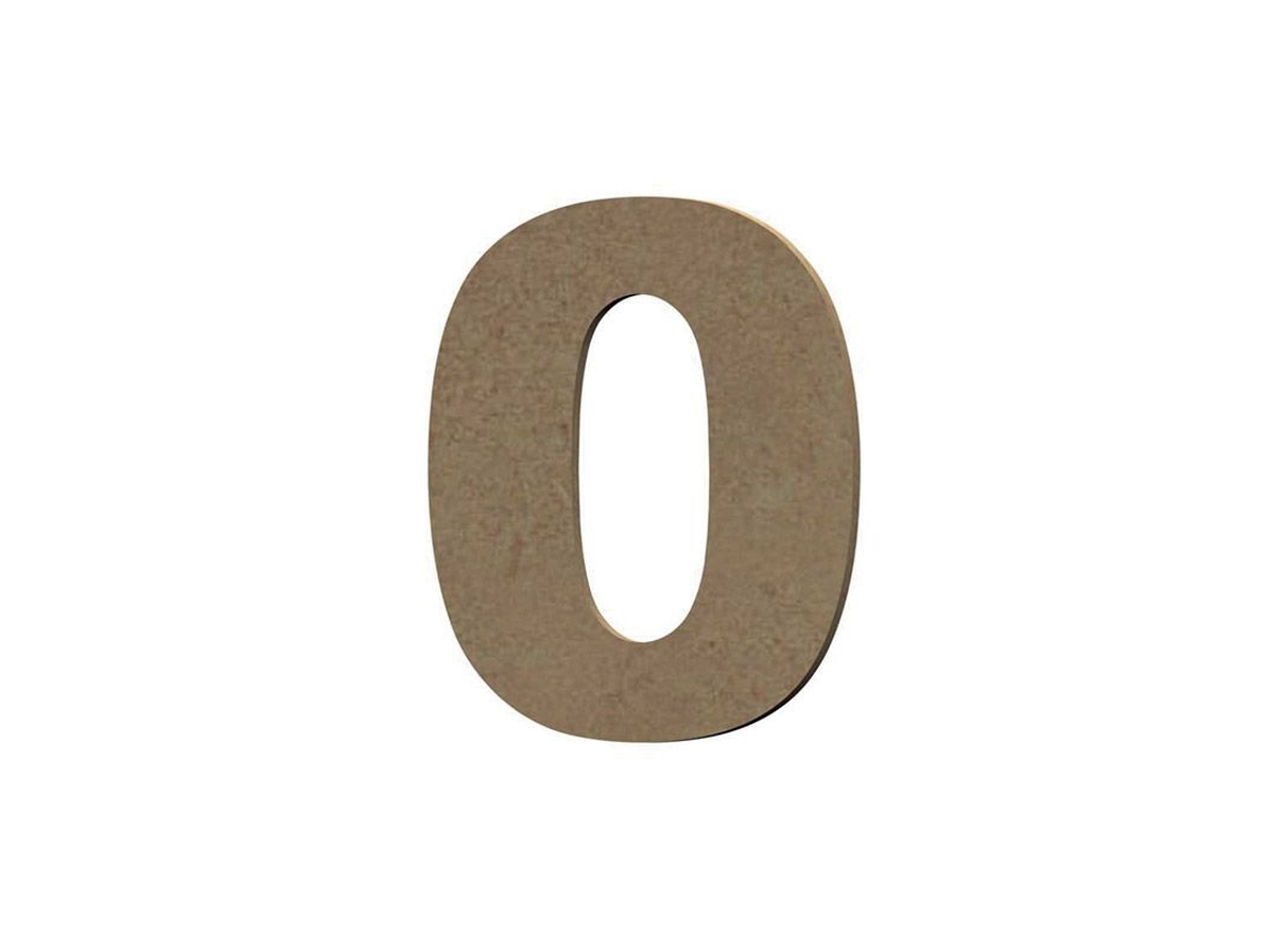 Número 0 de madera MDF para decoración - 8 cm