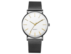 Reloj De Pulsera Analógico De Cuarzo Con Correa De Malla Para Hombre Y Mujer, Estilo Sencillo Y Moderno (oro Rosa)