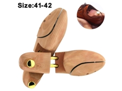Zapatero De Madera De Loto, Antiarrugas, Con Resorte Ajustable Para Tallas 37-42 (1 Par)