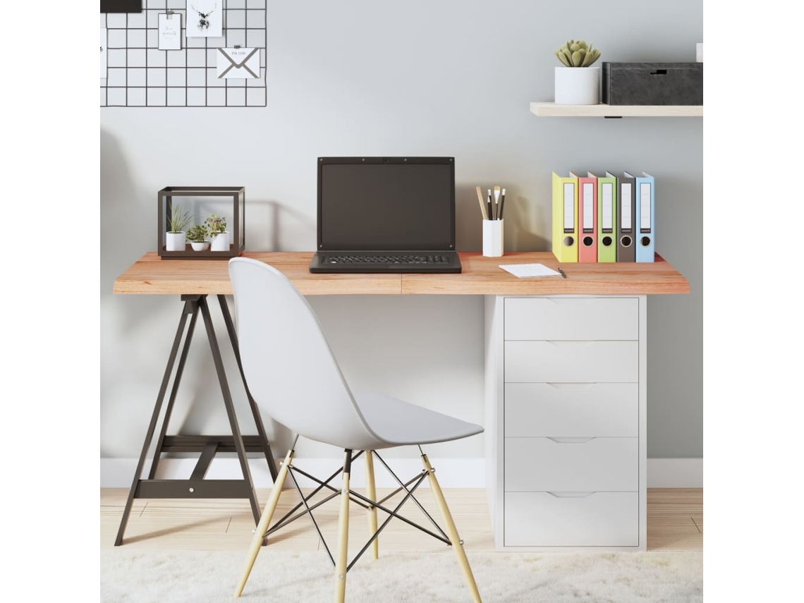 Tablero Mesa | Superficie De Mesa | Tablero De Escritorio Madera Roble Tratada Marrón Claro 140x60x(2-4) Cm Wsd21525
