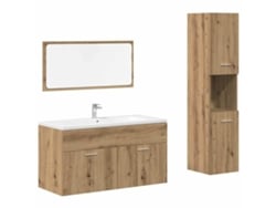 Conjunto 3 de muebles baño VIDAXL madera ingeniería roble artisan