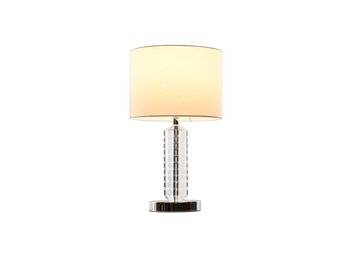 Lampara Sobremesa Cristal Poliester 25x25x42cm