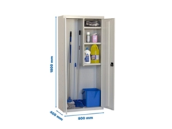 Armario metálico escobero Simonlocker Prof.mon.cleaning 180x80x40 2/3 Gris