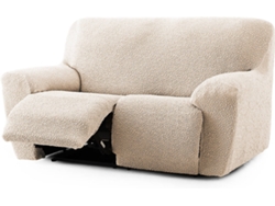 Funda Multielástica para Sofá Relax de 2 Plazas con 2 Asientos MILICA Spongy Beige