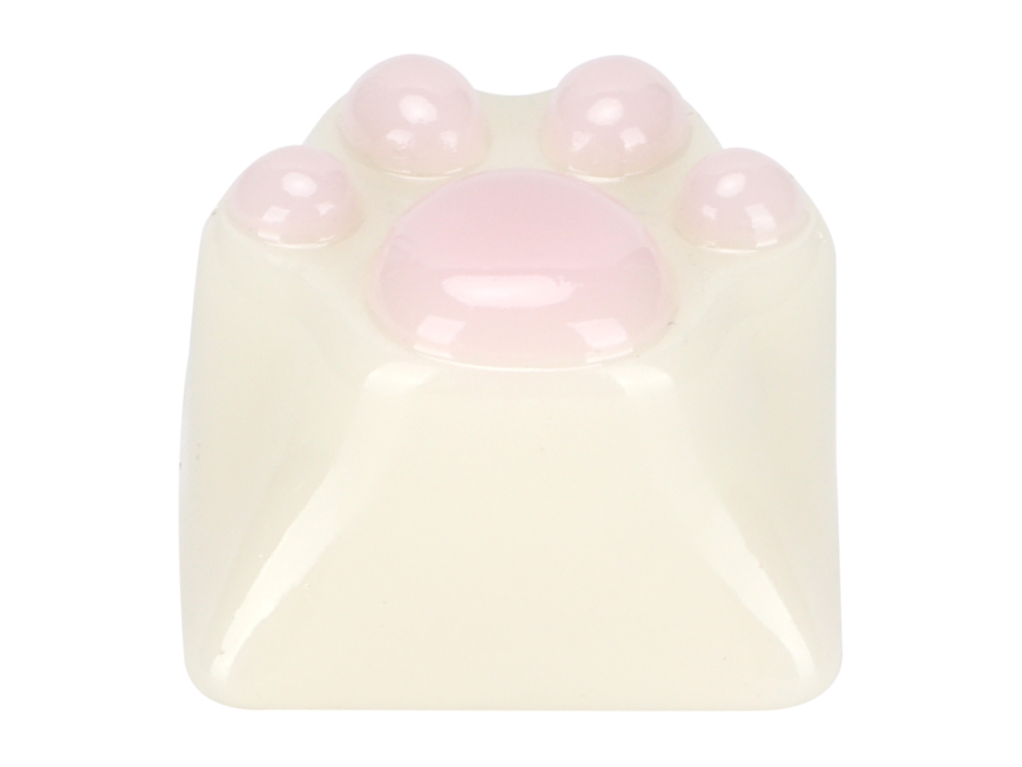 Keycap De Resina Claw Gato Fofa Ergonômico Resistente À Corrosão Para Cherry Mx Branco Rosa