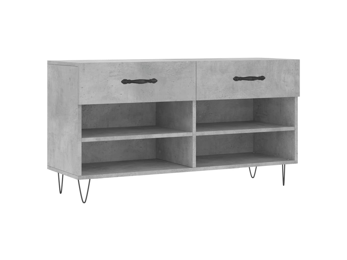 Maison Exclusive - Banco Zapatero Madera De Ingeniería Gris Hormigón 102x35x55 Cm