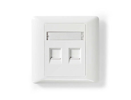 Placa Frontal NEDIS para Redes Rj45 Placa Frontal 2 Puertos Abs Blanco