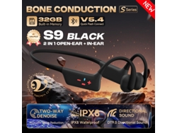 Auriculares Inalámbricos De Conducción Ósea (negros), Clasificación De Resistencia Al Agua Ipx8.