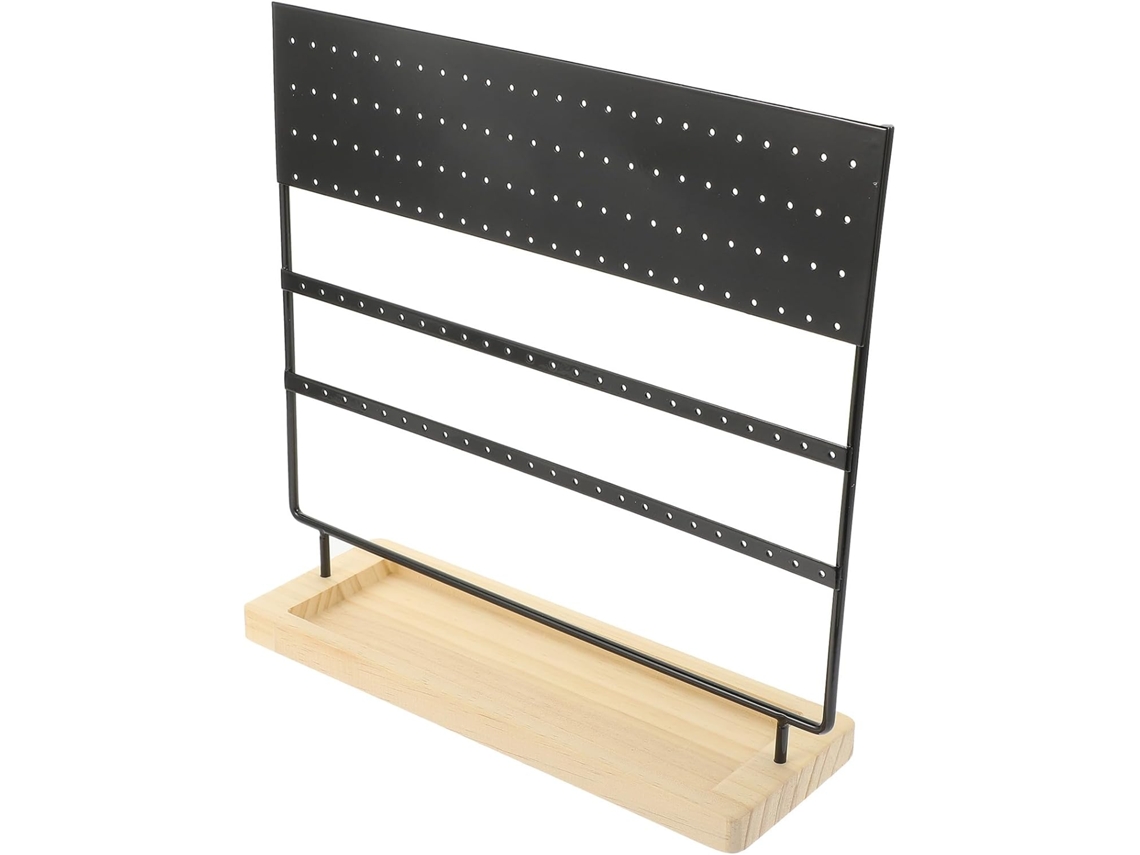 Soporte Exhibir Joyas Decoración Escritorio Colecciones Personales Madera Negra Diseño Ligero Varios Niveles