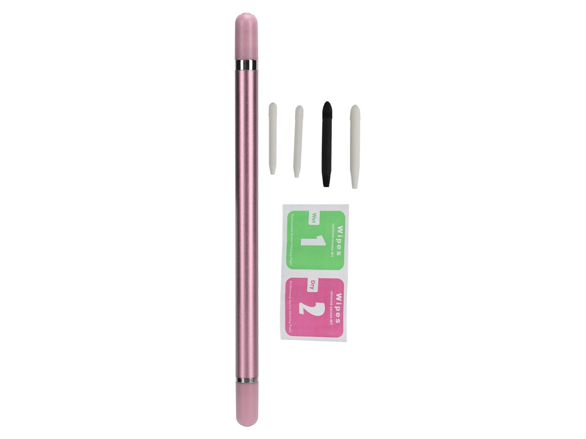 Lápiz táctil de aluminio de alta precisión y respuesta rápida para celular y tableta, color rosa dorado claro.