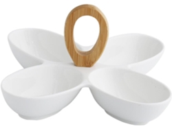 Bandeja De Cerámica Para Frutas, Aperitivos Y Alimentos Secos, Diseño Elegante, Cuatro Servicios.