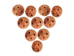 10 Cuentas De Madera Color Melocotón De 1,5 Cm Para Pulseras, Collares, Joyería Y Manualidades.