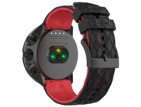 Correa de Silicona 24mm piezas de liberación rápida para Suunto 9/9 Baro/Spartan Sport Wrist HR/Traverse - negro/rojo