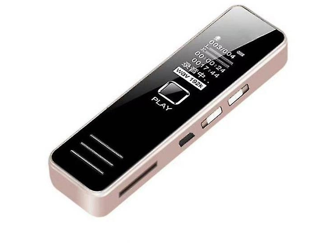 Grabadora digital con tarjeta TF y reducción de ruido inteligente, 20 horas de grabación, 8 GB, Yizhood (oro rosa)
