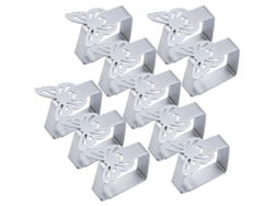 10 Pinzas Para Mantel De Acero Inoxidable Plateado Para Uso Interior Y Exterior, Resistentes Al Viento.