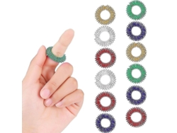 12 Anillos De Masaje De Acupresión De Acero Inoxidable Con Puentes Sensoriales Para Los Dedos Para Aliviar El Estrés.