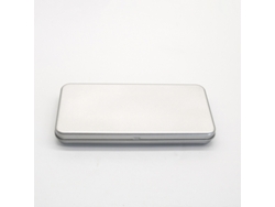 Caja Rectangular De Hojalata Plateada   Modelo 2