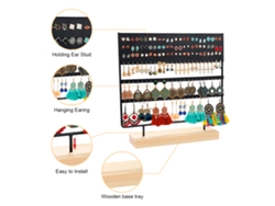 Organizador De Pendientes Con 6 Niveles, 144 Agujeros Y Base De Madera Para Joyas Y Bisutería.