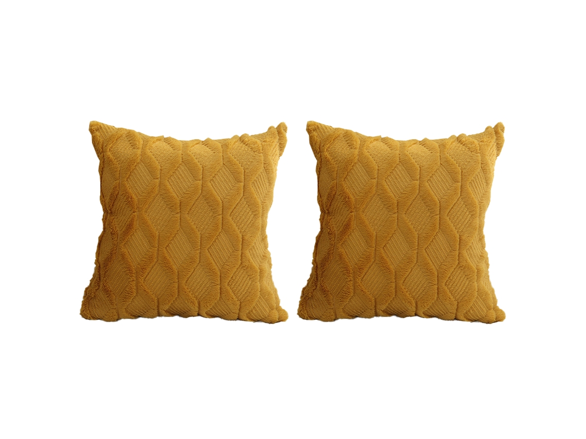 Juego De 2 Fundas De Almohada De Felpa Bohemia Lisas, 45,7 X 45,7 Cm