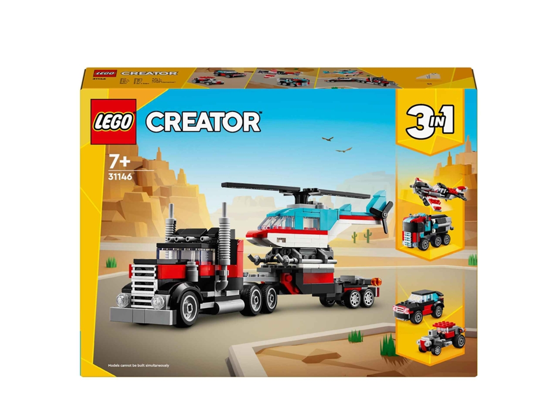 Lego 31146 camión plataforma con helicóptero