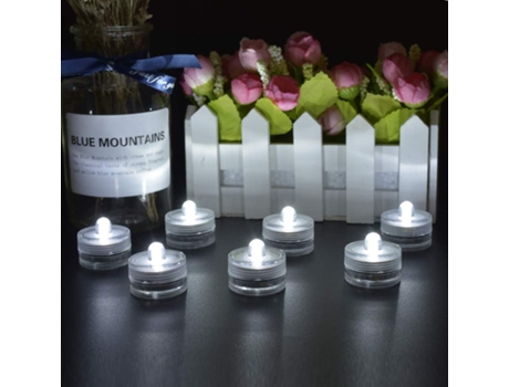 24pack Blanc Étanche Sous-Marin Rond Mini LED Lumières De Thé Lumières Sumergibles para le Mariage À La Maison Party Vase Festival Saint