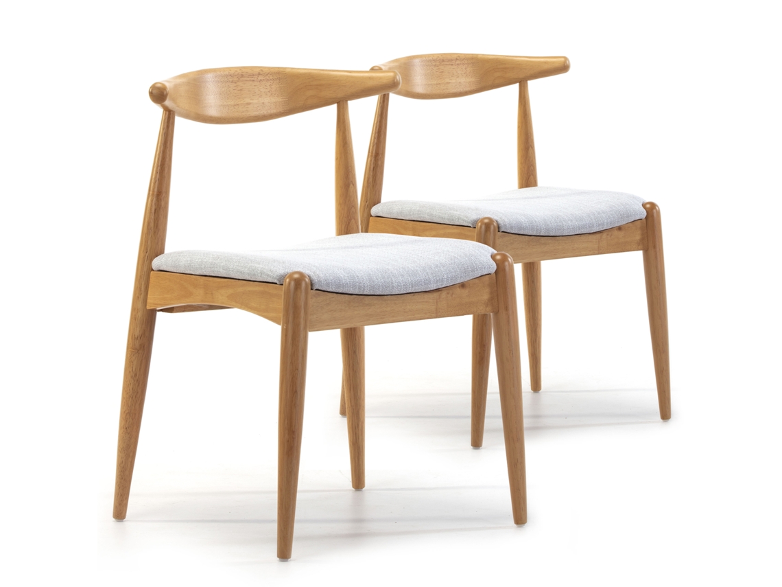 Conjunto de 2 Cadeiras Corzo Cor Carvalho Madeira Sólida 52,5 X 50 X 74,5 Cm VS VENTA-STOCK