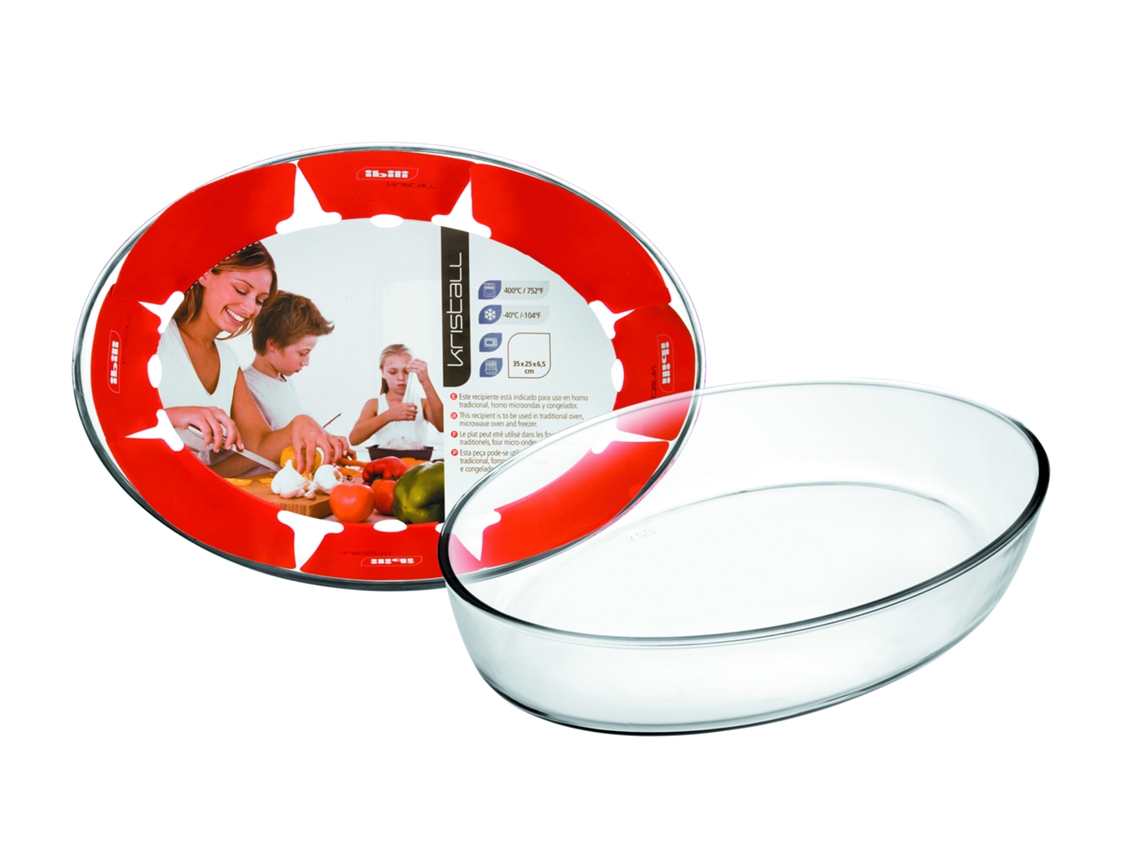 Fuente Horno Oval Kristall 23X16X5 Cm IBILI Ref. Ib480123