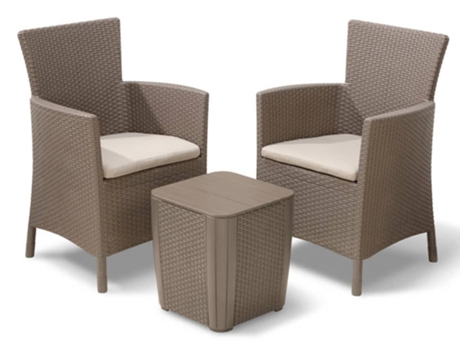 Conjunto 3 Muebles De Jardin KETER Marrón Plástico