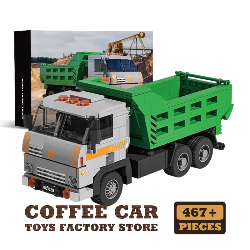467 piezas - Bloques de construcción de furgoneta de transporte - Vehículo de ingeniería urbana - Juguetes de bloques MOC - Regalos - Decoración DIY