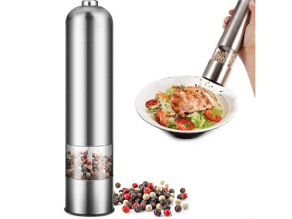 Molinillo de pimienta eléctrico Rosewell Zgeer, molinillo de especias automático, acero inoxidable, molienda ajustable
