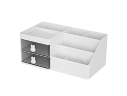 Organizador De Maquillaje De Plástico De Gran Capacidad Con Cajones Para Cosméticos Y Joyas - Blanco