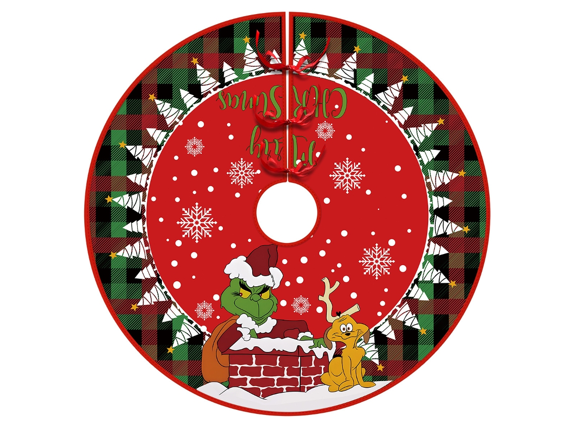 Falda para árbol de Navidad de 122 cm – Decoración navideña con collar para árbol de Navidad estilo rústico con acabado suave (Talla M)