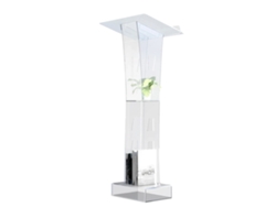 Púlpito de acrílico transparente OEM con luz LED azul y diseño moderno (no aplicable)