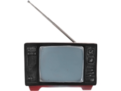 Mini Televisor Rojo De Resina, 1 Pieza Pieza