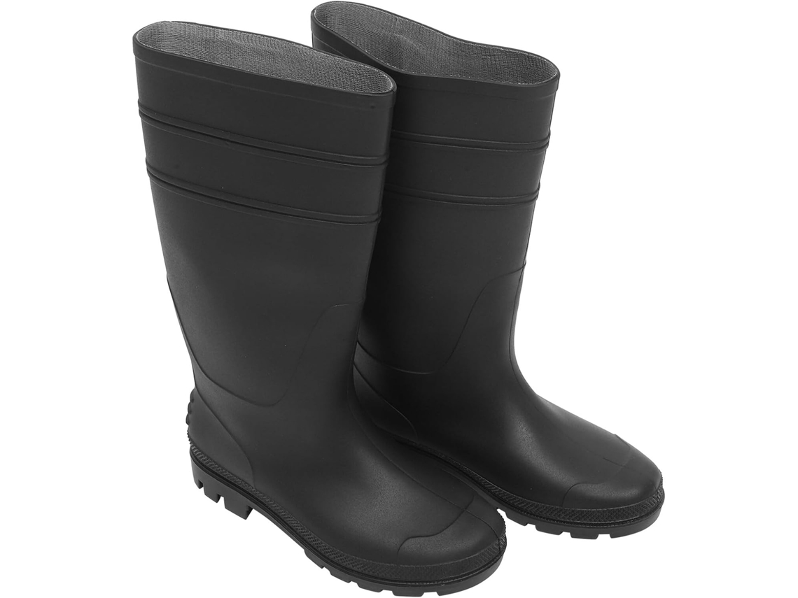 Botas De Chuva Masculinas De Cano Alto Em Pvc Preto, Tamanho 43, Calçados Impermeáveis.