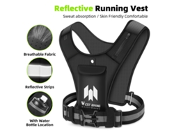 Chaleco Reflectante De Seguridad Para Motocicleta, Bicicleta Y Running Con Bolsillo Para Teléfono Móvil Y Botella De Agua, Alta Visibilidad, Ideal Para Deportes Nocturnos.