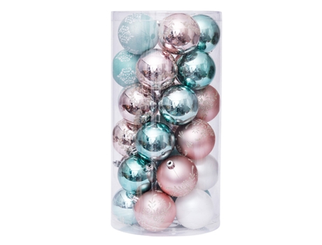 Conjunto de Bolas de Navidad ZMDECQNA Piezas Adornos Pintura Delicada Mm Brillantes Irrompibles - 30un (60 mm)