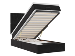 Maison Exclusive - Estructura De Cama Otomana Colchones Terciopelo Negro 100x200cm